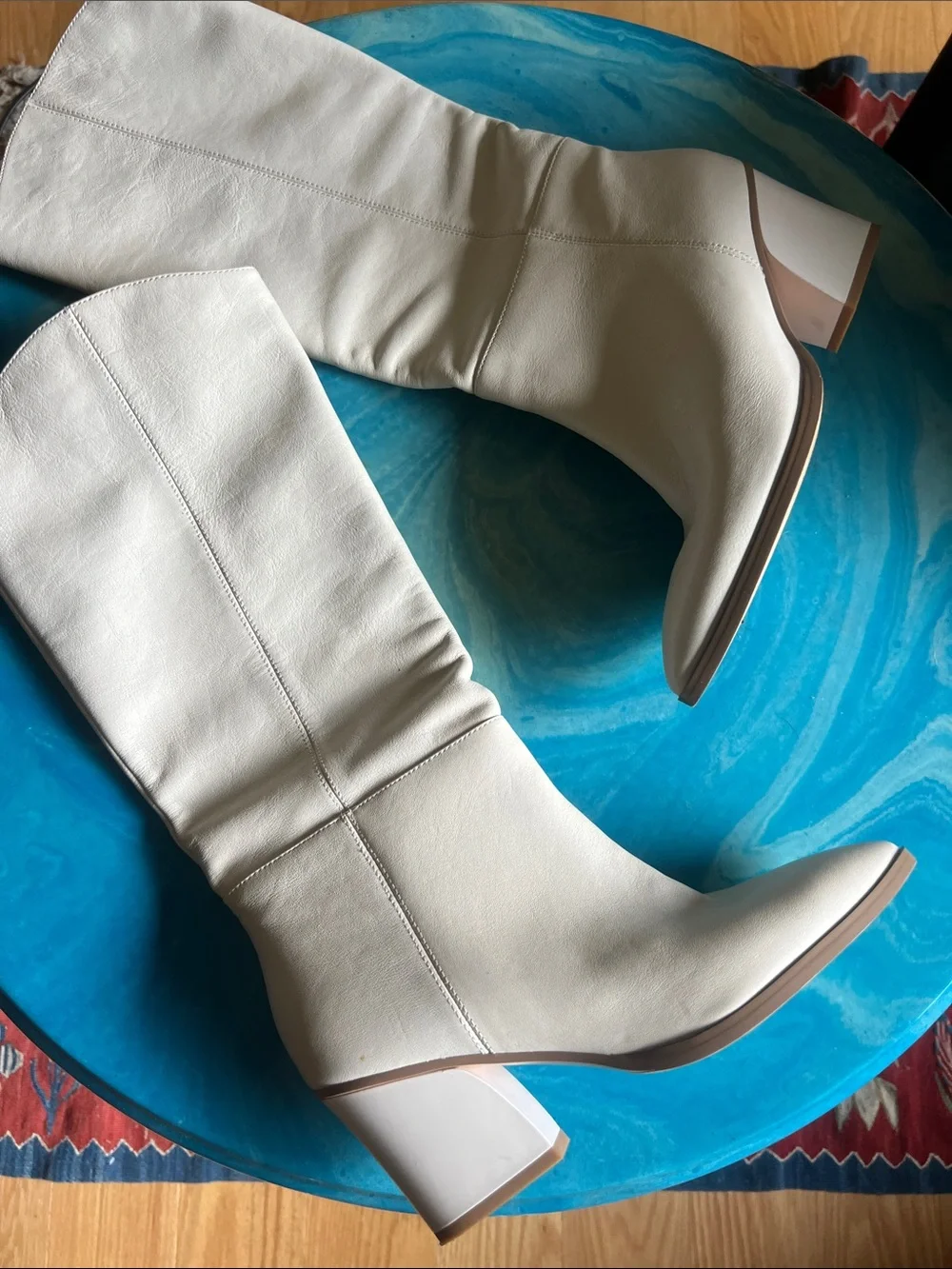 Elegant Cream Over-the-Knee Pointed Toe Boots